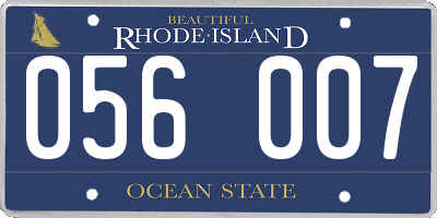 RI license plate 056007