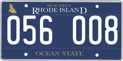 RI license plate 056008