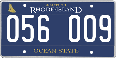 RI license plate 056009