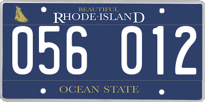 RI license plate 056012