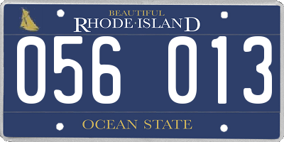 RI license plate 056013
