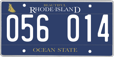 RI license plate 056014