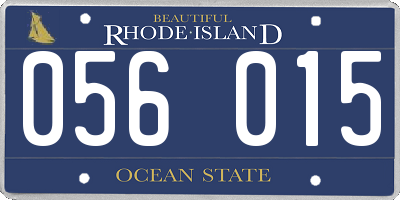 RI license plate 056015