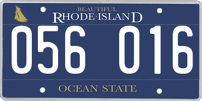 RI license plate 056016