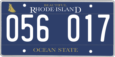 RI license plate 056017