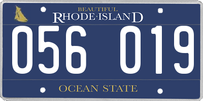 RI license plate 056019