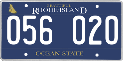 RI license plate 056020