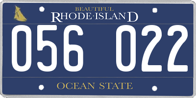 RI license plate 056022