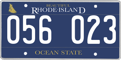 RI license plate 056023
