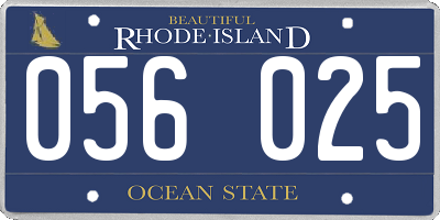 RI license plate 056025