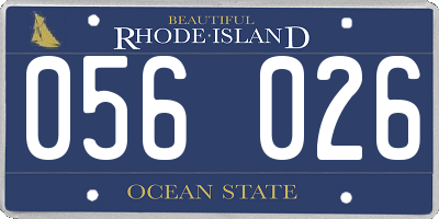 RI license plate 056026