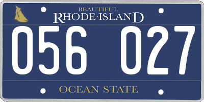RI license plate 056027