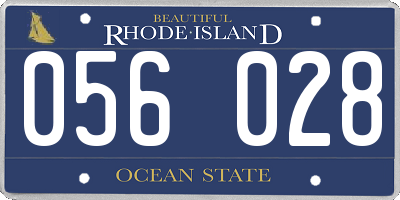 RI license plate 056028