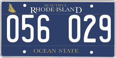 RI license plate 056029