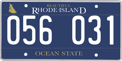 RI license plate 056031