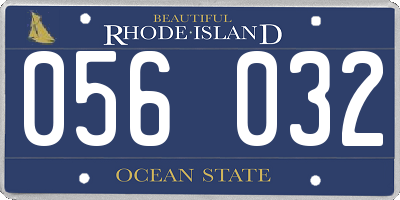 RI license plate 056032