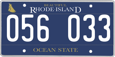 RI license plate 056033