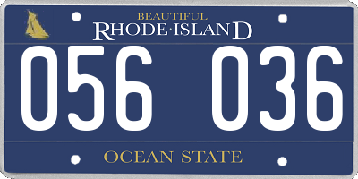 RI license plate 056036