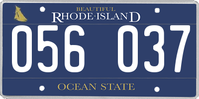 RI license plate 056037