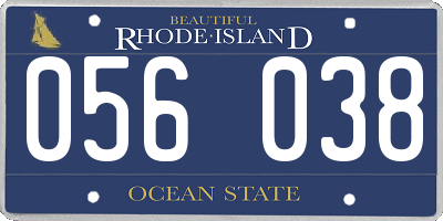 RI license plate 056038