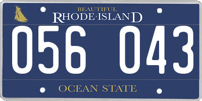 RI license plate 056043