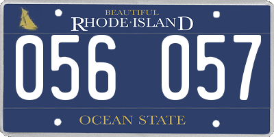 RI license plate 056057