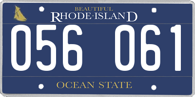 RI license plate 056061