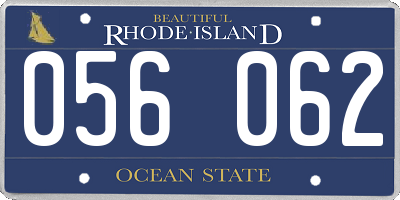 RI license plate 056062