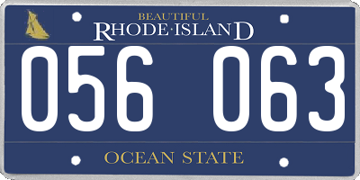 RI license plate 056063