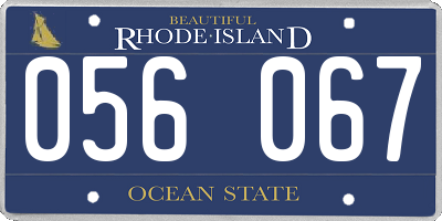 RI license plate 056067