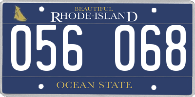 RI license plate 056068