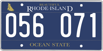 RI license plate 056071