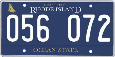 RI license plate 056072