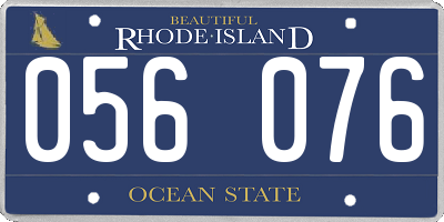 RI license plate 056076