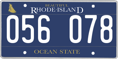 RI license plate 056078
