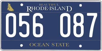 RI license plate 056087