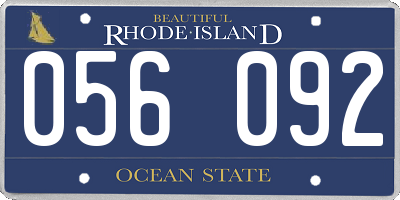 RI license plate 056092