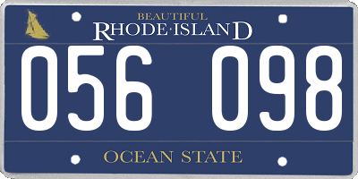 RI license plate 056098