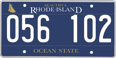 RI license plate 056102