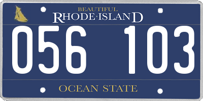 RI license plate 056103