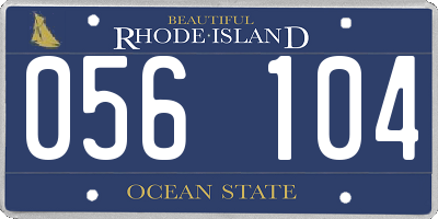 RI license plate 056104
