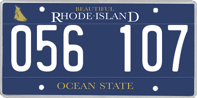 RI license plate 056107