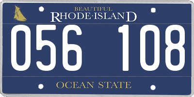 RI license plate 056108