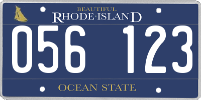 RI license plate 056123
