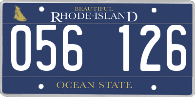 RI license plate 056126