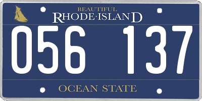RI license plate 056137