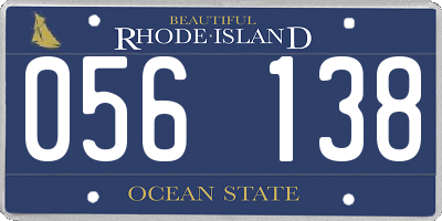 RI license plate 056138