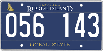 RI license plate 056143