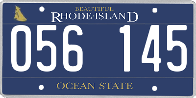 RI license plate 056145