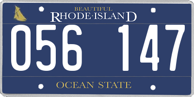 RI license plate 056147
